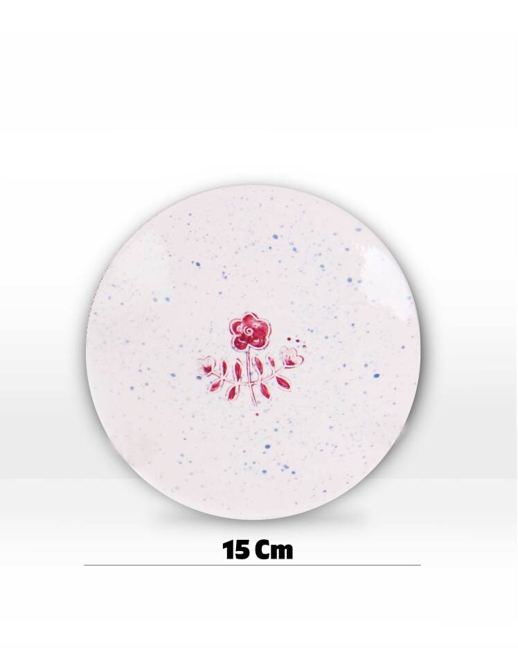 بشقاب سرامیکی 1۵ سانتی دست‌ساز طرح گل (3) | کانسپت استور خانه دلشاد 