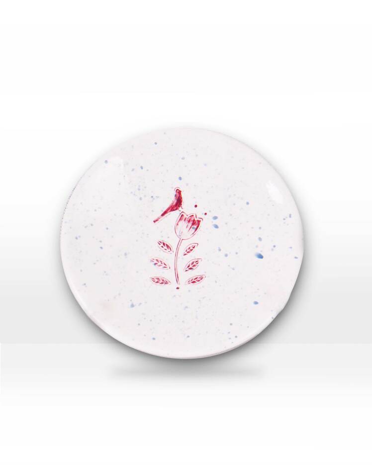 بشقاب سرامیکی 1۵ سانتی دست‌ساز طرح گل (3) | کانسپت استور خانه دلشاد 