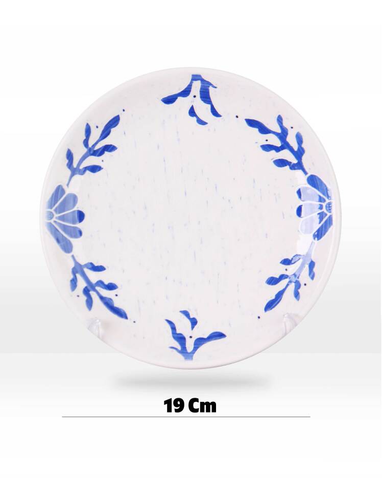 بشقاب گل آبی | بشقاب سرامیکی کاره دست | کانسپت استور خانه دلشاد