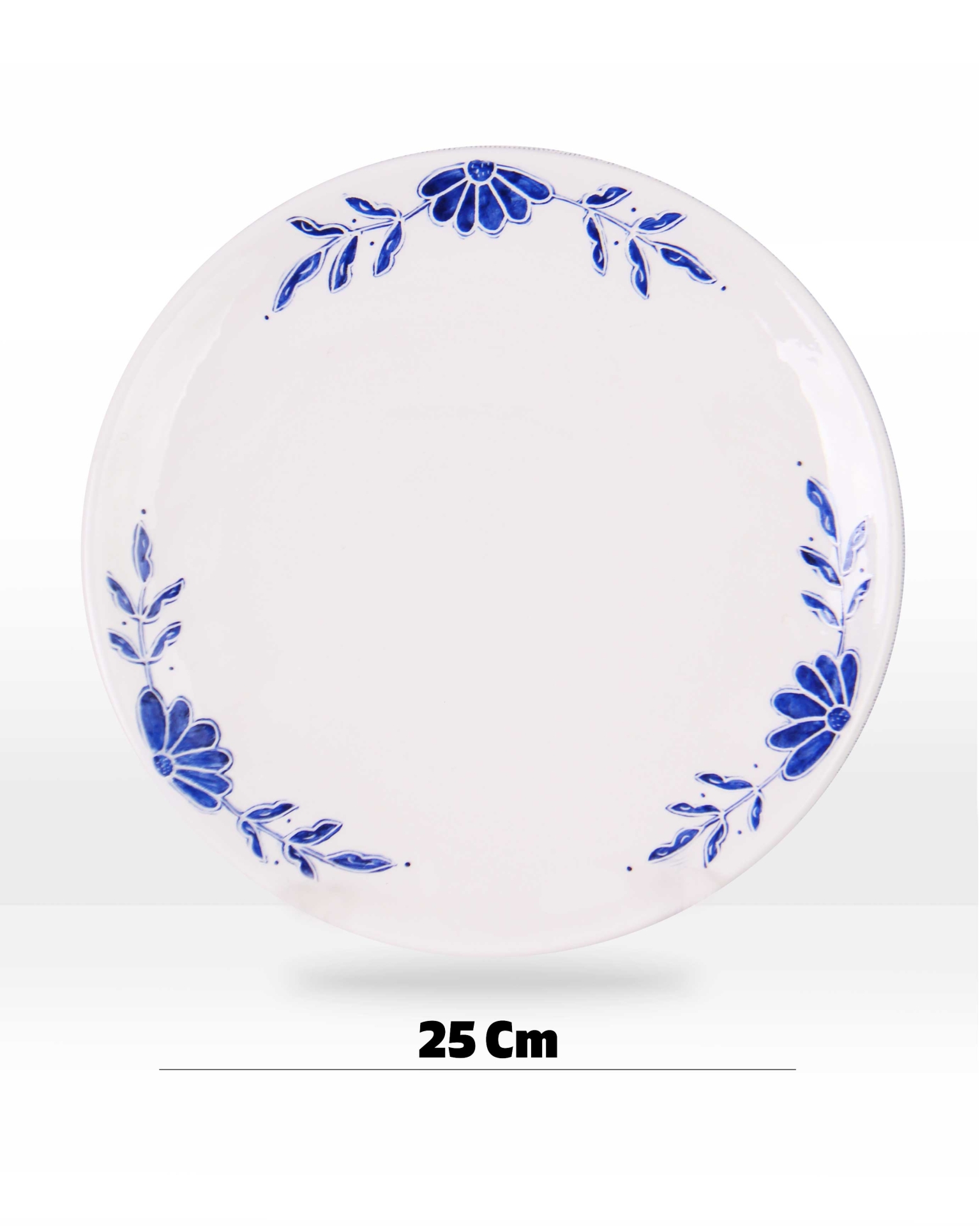  بشقاب گل آبی | بشقاب سرامیکی کاره دست | کانسپت استور خانه دلشاد 