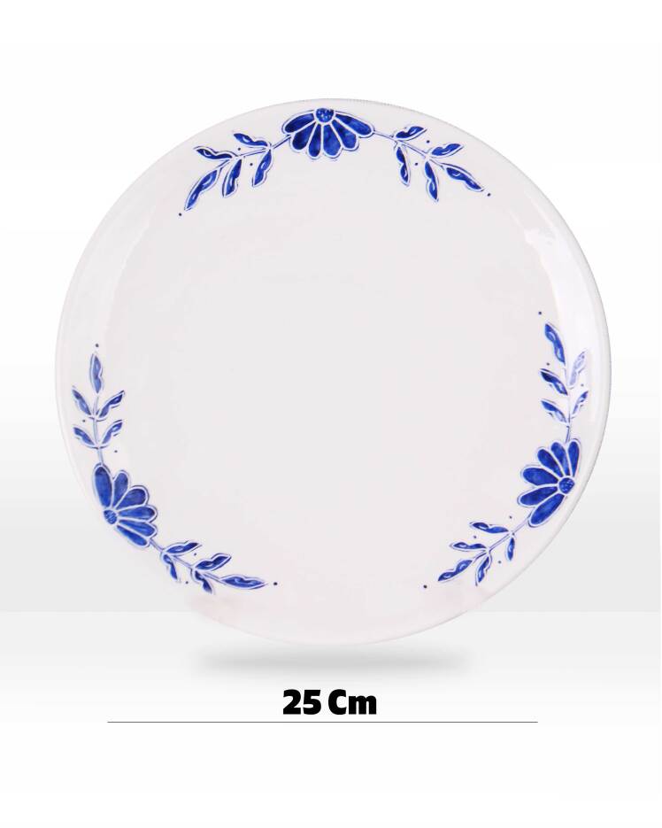 بشقاب گل آبی | بشقاب سرامیکی کاره دست | کانسپت استور خانه دلشاد