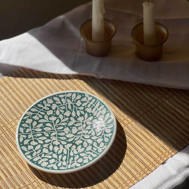 بشقاب سرامیکی 1۵ سانتی دست‌ساز طرحدار | کاسپت استور خانه دلشاد 