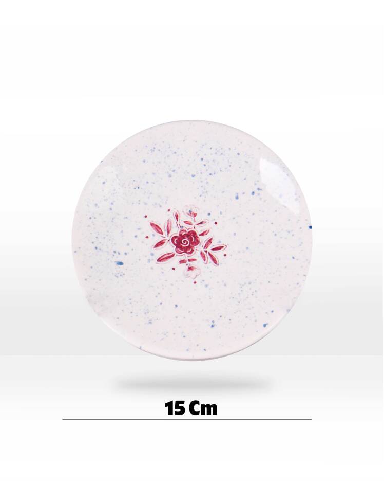 بشقاب سرامیکی 1۵ سانتی دست‌ساز طرح گل (2) | کانسپت استور خانه دلشاد 