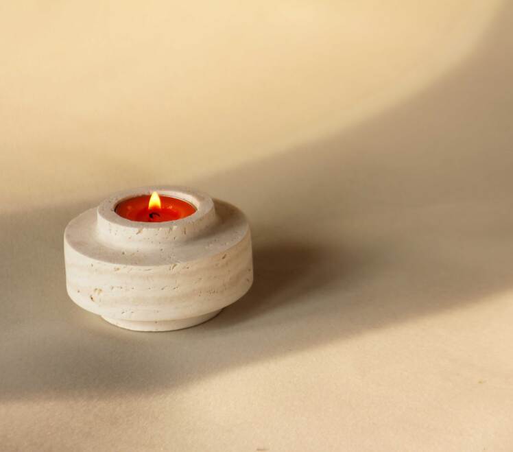 جا شمعی سنگ تراول تن | جا شمعی سنگی مدرن | کانسپت استور خانه دلشاد 