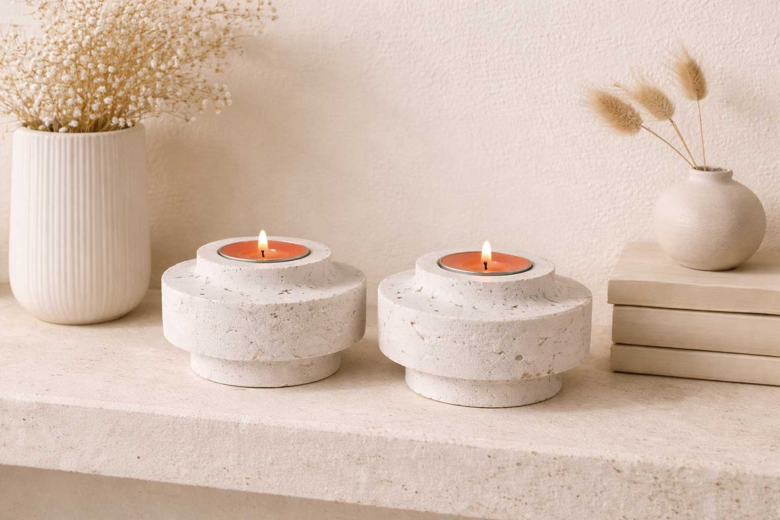  جا شممعی سنگ | جای وارمر تراور تن | Candel Stone | جا شمعی سنگی | جا شمعی مدرن | محصولات سنگی 