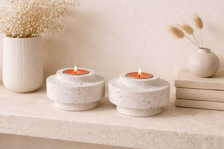 جا شممعی سنگ | جای وارمر تراور تن | Candel Stone | جا شمعی سنگی | جا شمعی مدرن | محصولات سنگی